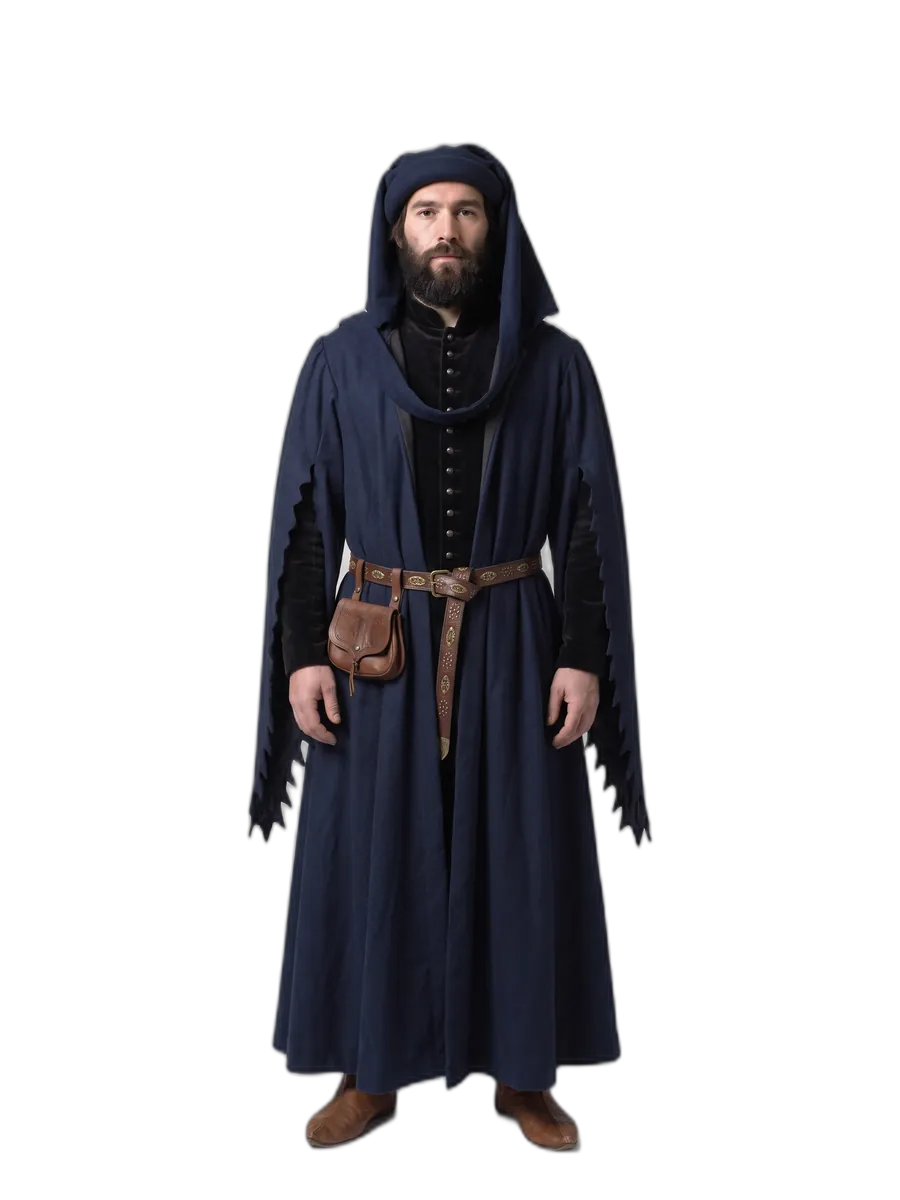 Reconstrucción de la vestimenta de Gótico: Mercader, siglo XIV