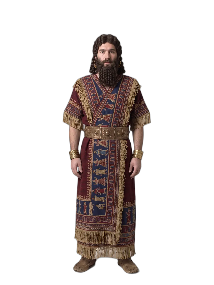 Reconstrucción de la vestimenta de Mesopotamia: Noble asirio, siglo VIII a. C.